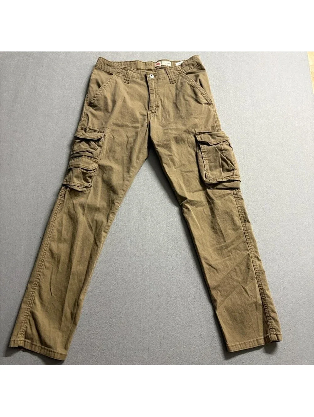 Wrangler Cargo Pants Mens 30x30 Brown Regular Taper Stretch Cotton Utility Work